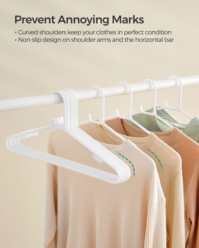 SONGMICS 50-Pack Plastic Clothes Hangers 