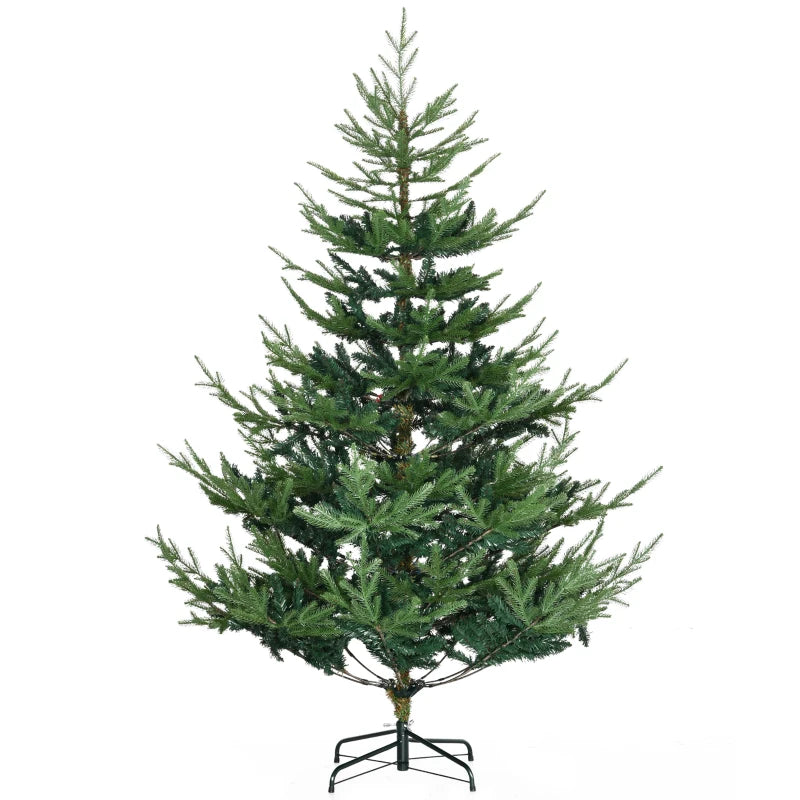 HOMCOM Artificial Christmas Tree with Metal Base, Classic Green Xmas Tree for Holiday Decoration 