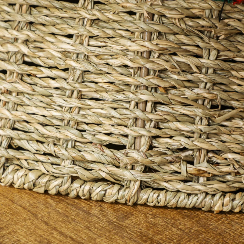 HOMCOM 28" Rustic Rattan Christmas Tree Skirt – Woven Tree Collar for Holiday Home & Party Decoration 
