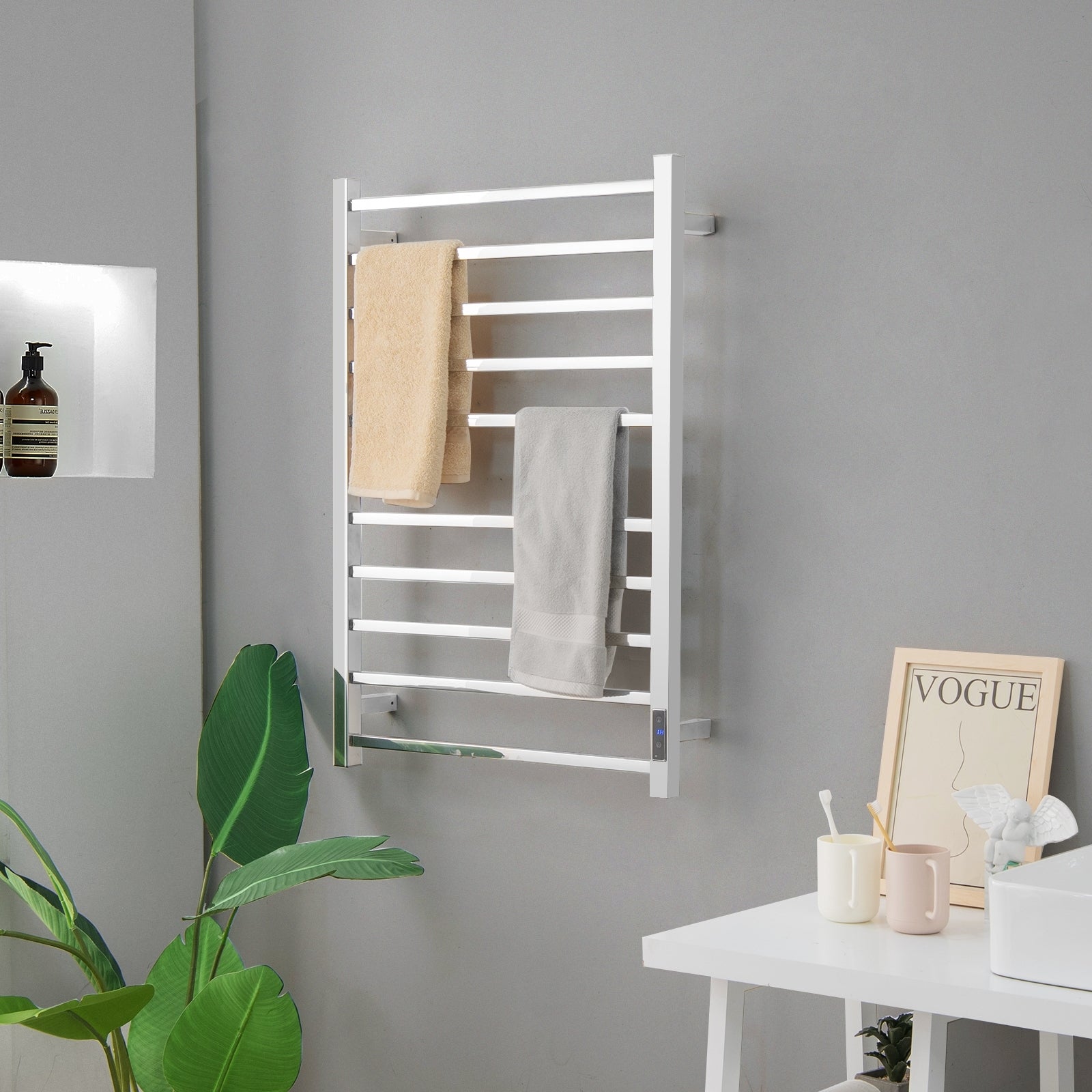 10-Bar Electric Stainless Steel Towel Warmer