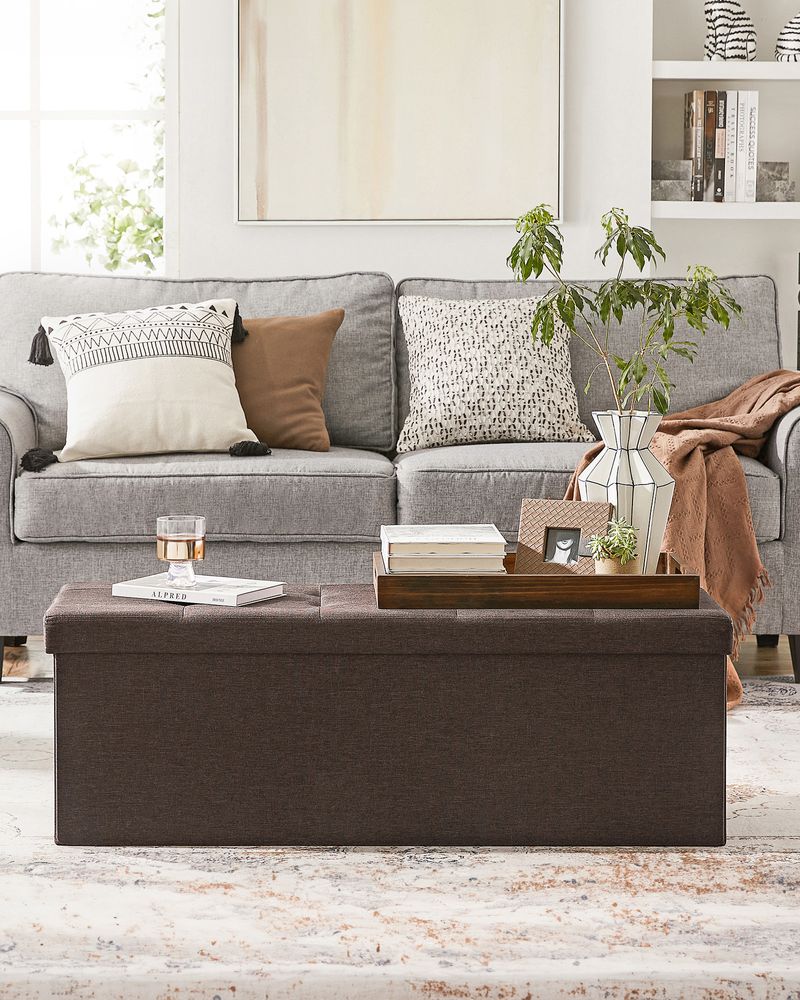 SONGMICS MAZIE Collection 43'' Folding Storage Ottoman Bench 