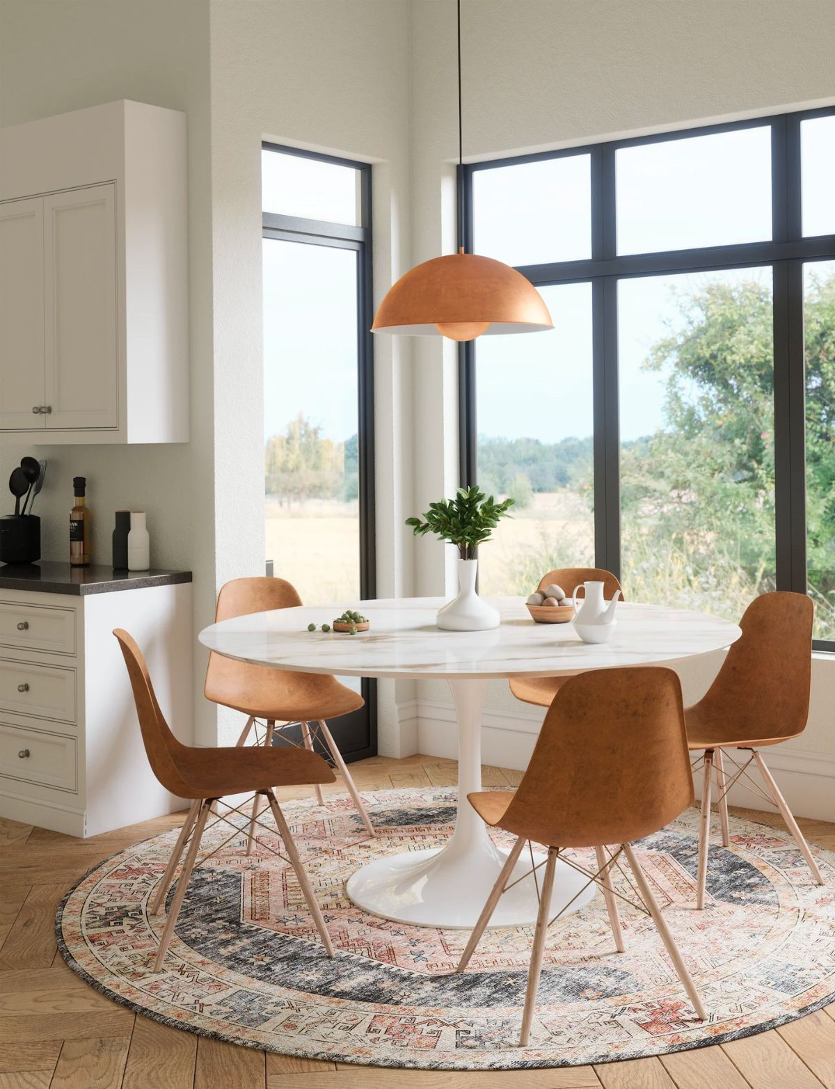 Caspara Orange Black Coral Rug 