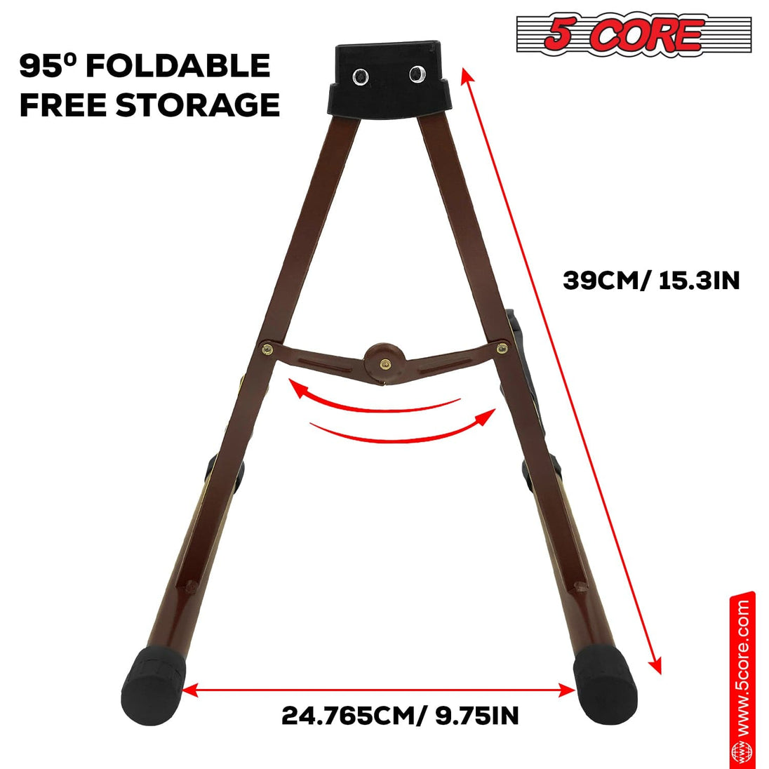 5Core Guitar Stand Floor A Frame Electric Acoustic Bass Soporte Para Guitarra BROWN