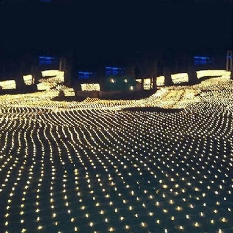 Christmas led lights string lights outdoor waterproof fishnet lights full of stars paved holiday lights wedding ins decorative lights 