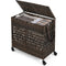 110L 2-Section Laundry Hamper with 2 Removable and Washable Liner Bags-Brown