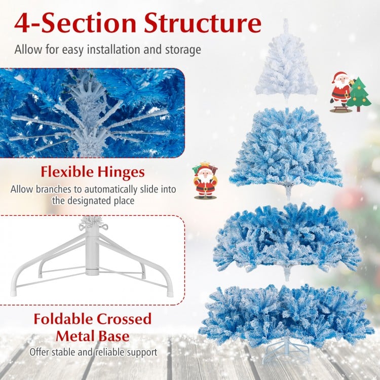 2025 New Artificial Christmas Tree with 456 Branch Tips and Folding Metal Stand-8FT