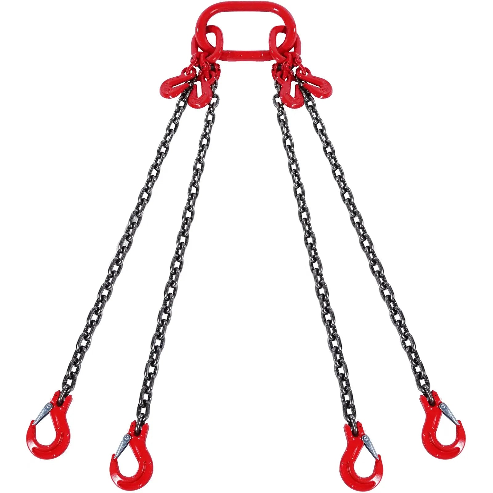 VEVOR 1/4" x 5' Chain Sling 4 Legs G80 Lifting Chain with Grab Hooks 6600 lbs