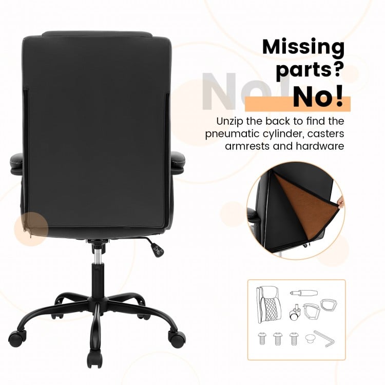 High Back Ergonomic Executive Chair with Thick Headrest Cushion-Black