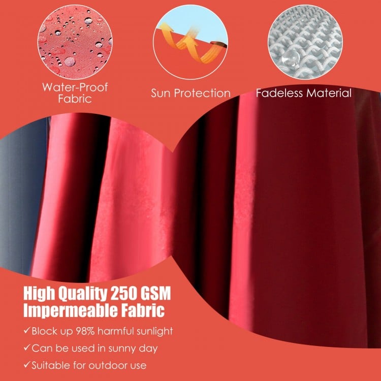 10 x13 Feet Rectangular Cantilever Umbrella with 360° Rotation Function-Orange