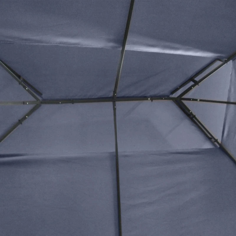 10' x 13' Outdoor Gazebo, Double Roof Patio Gazebo Canopy Shelter with Screen Decorate Corner Frame, Grey