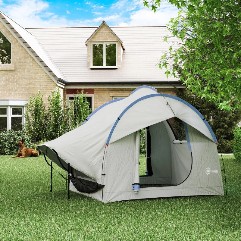 2000mm Waterproof SUV Tent, Car Tent with 3 Doors and Mesh Window, for 5-6 Person Camping Travel, Grey and Blue
