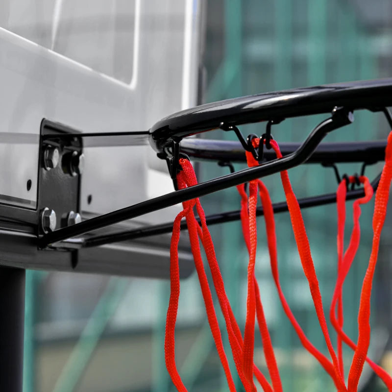 Soozier 5-7FT Basketball Hoop and Stand Backboard, Height Adjustable with Wheels for Youth Outdoor