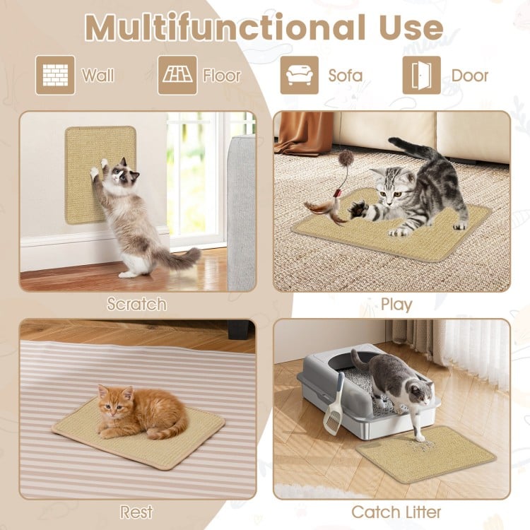 16 x 12 Inch 6-Piece Cat Scratcher Mat Set
