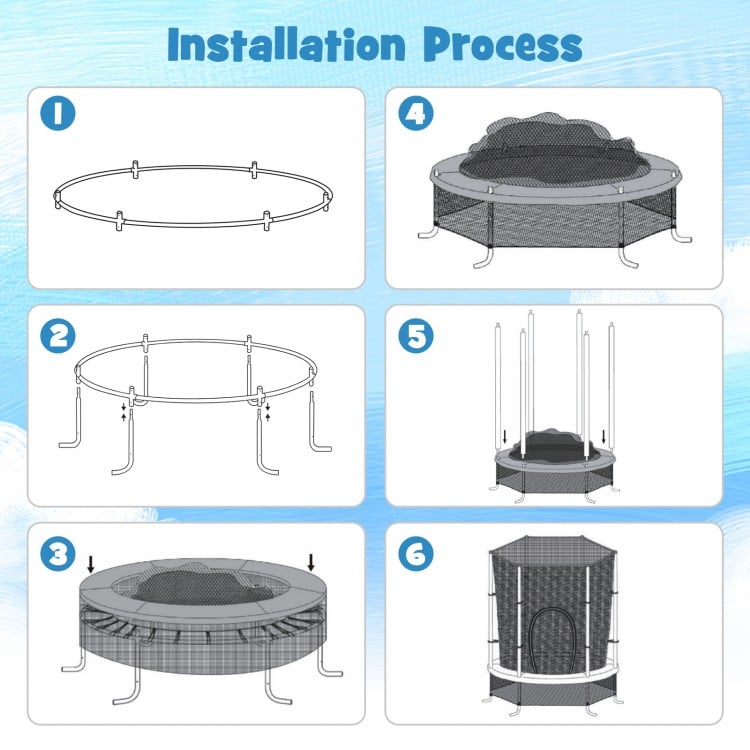 Kids Trampoline Recreational Bounce Jumper with Safety Enclosure Net