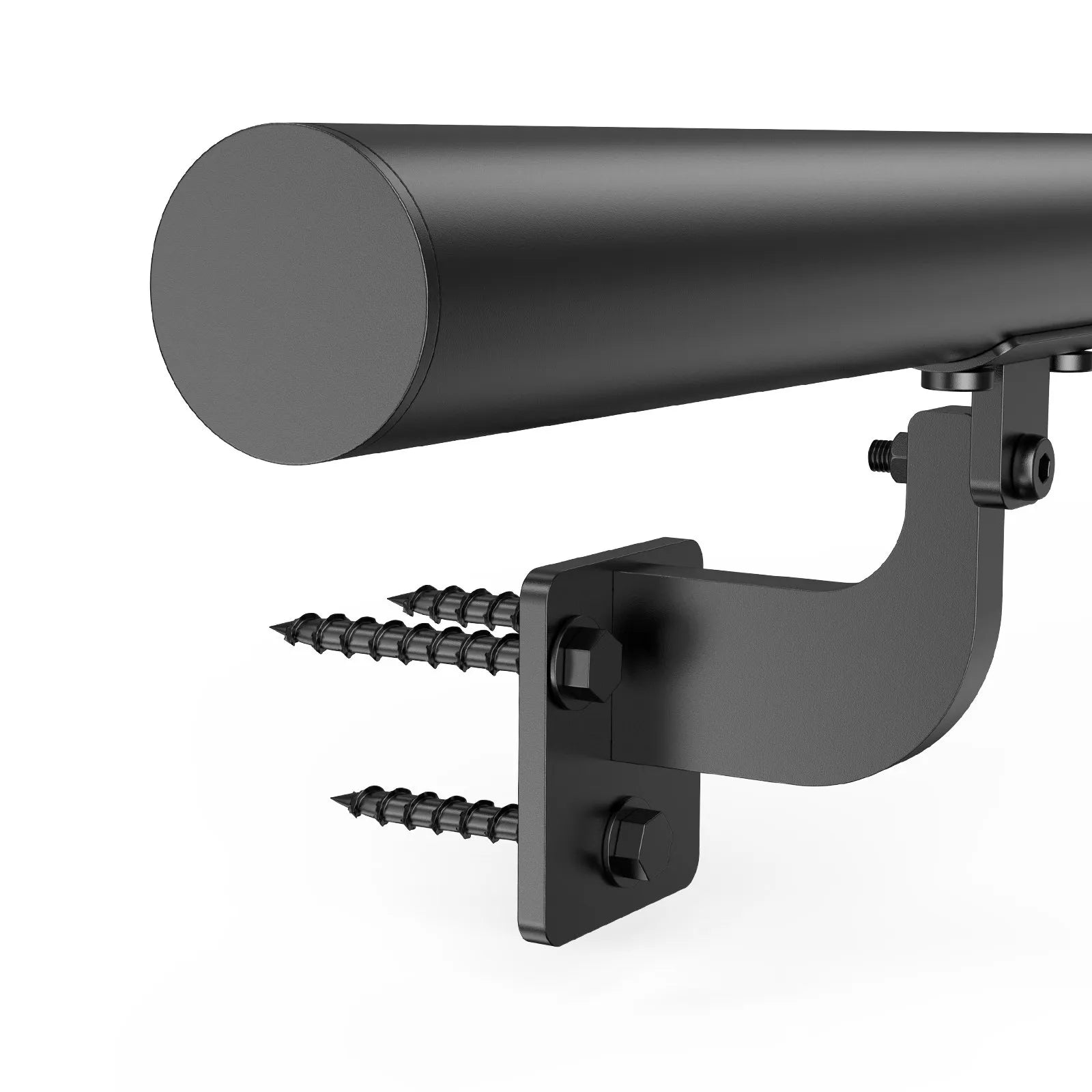 VEVOR 10ft Wall Mounted Stair Handrail Black Aluminum Indoor Outdoor Railing