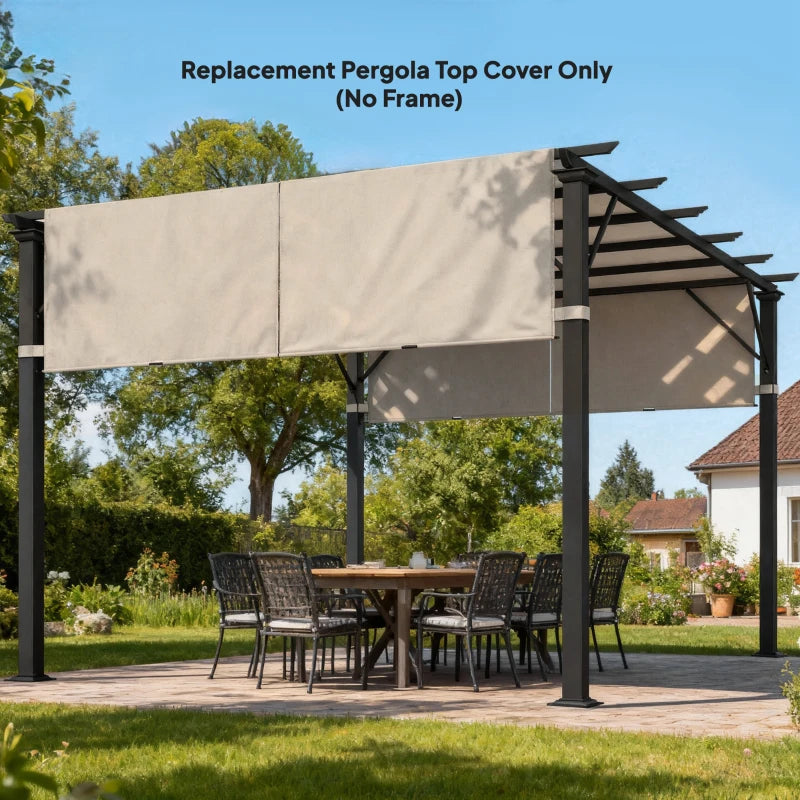 2 Pcs UV Protection Pergola Replacement Canopy, Pergola Shade Cover, Easy to Install, for 10' x 11.8' Pergola, Khaki