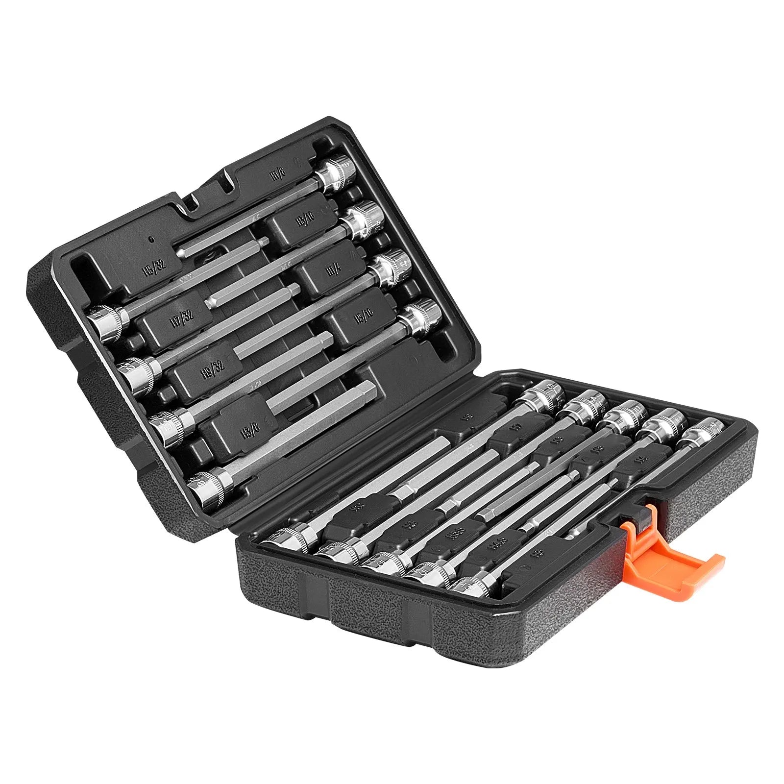 Extra Long Allen Hex Bit Socket Set 18-Piece 3/8 inch Drive S2 Alloy Steel Cr-V