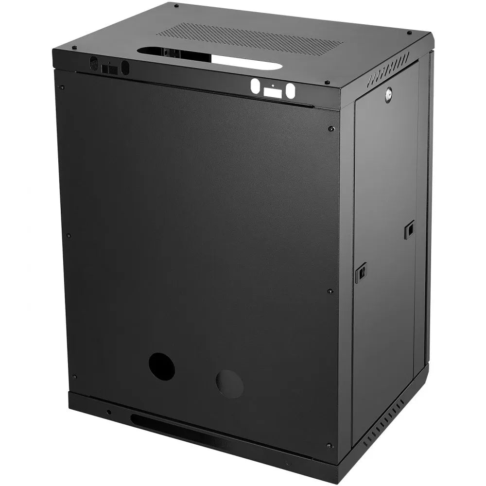 VEVOR 15U Wall Mount Network Server Rack Cabinet Enclosure 18'' Glass Door Lock