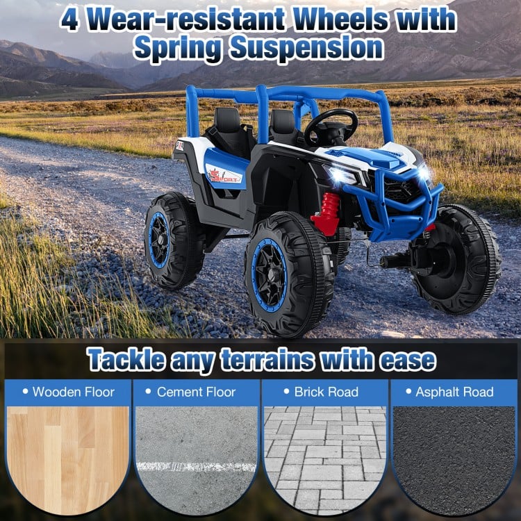 2-Seater Kids Ride on UTV with 2.4G Remote Control for over 3 Years Old Children-Navy