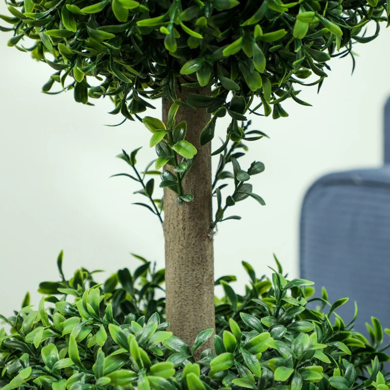 2 Pack 36.1" Artificial Trees, Boxwood Topiary Ball Trees with Pot for Indoor, Outdoor, Home Office, Living Room, Green