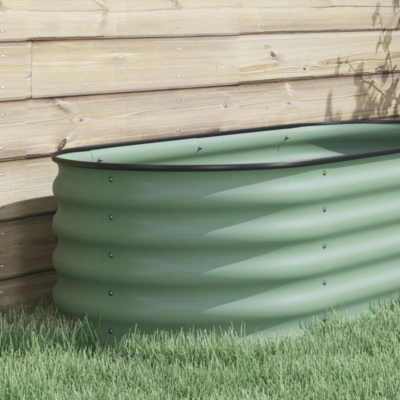 5 x 2 x 1.5 FT Galvanized Steel Raised Garden Bed, Metal Garden Bed Planter Box with Safety Edging, Green