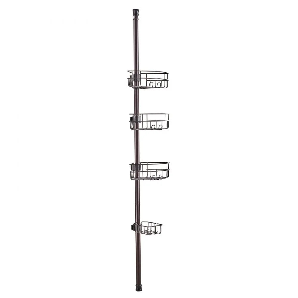 VEVOR 39" to 125" High Shower Corner Caddy Tension Pole Rust-Proof Tension Pole