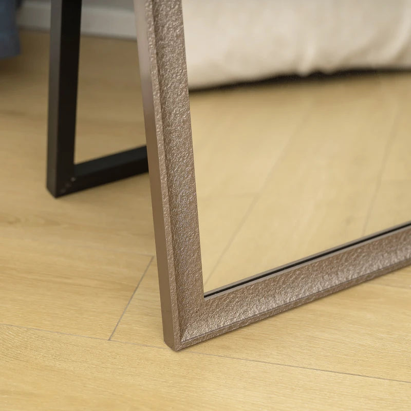 64" x 21" Rectangular Full Length Mirror with Frame, Free Standing, Wall Mounted or Leaning, Gunmetal Silver