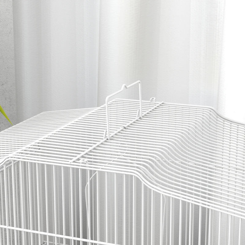 23" Bird Cage, Finches Canaries, Parrot Cage with Doors Perches, 2 Feeder Pet Supplies, White
