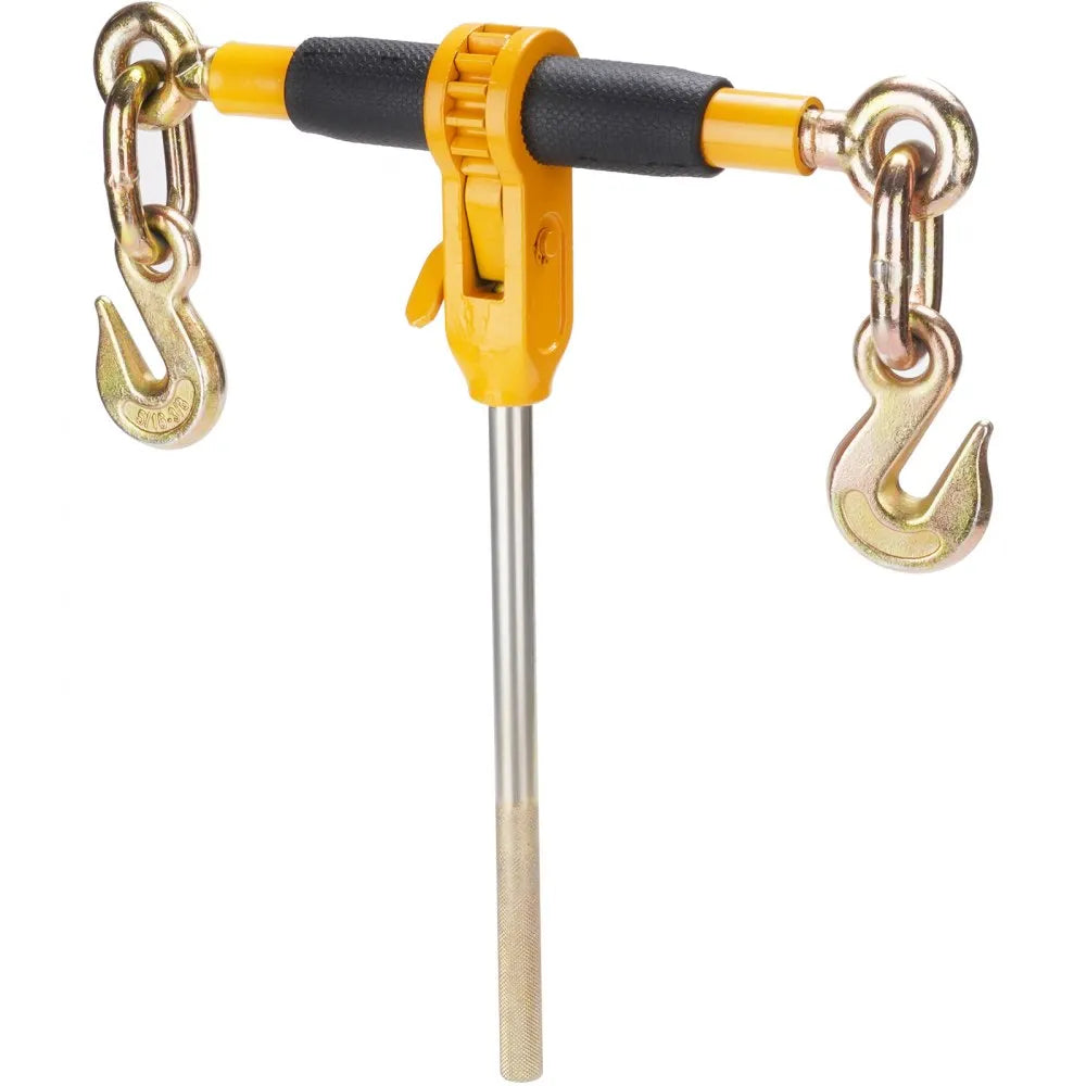 VEVOR 4PCS Ratchet Chain Binder, 5/16"-3/8" Heavy Duty Load Binders, with G80 Hooks 7,100 lbs Secure Load Limit, Labor-saving Anti-skid Handle, Tie Down Hauling Chain Binders for Flatbed Truck Trailer
