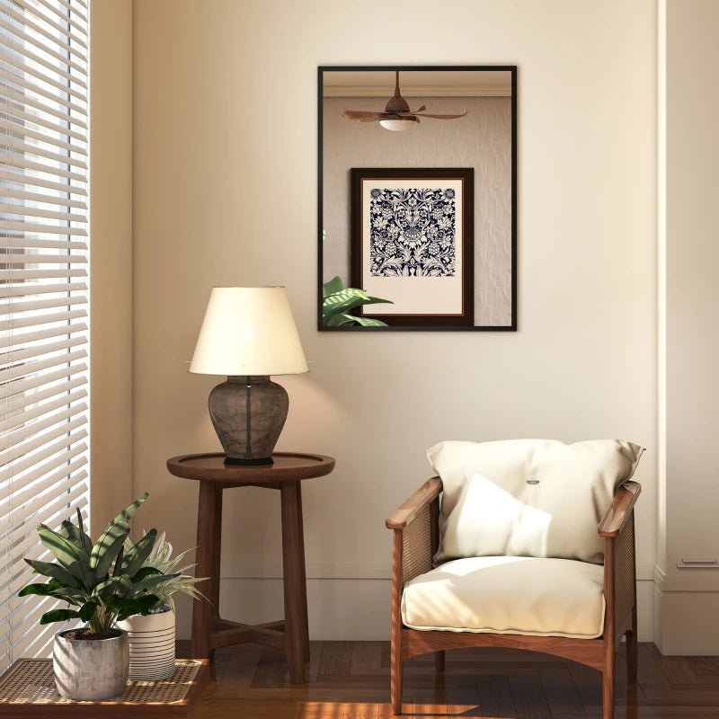 30" x 40" Bathroom Mirror for Wall, Rectangular Mirror for Living Room, Bedroom, Entryway, Black