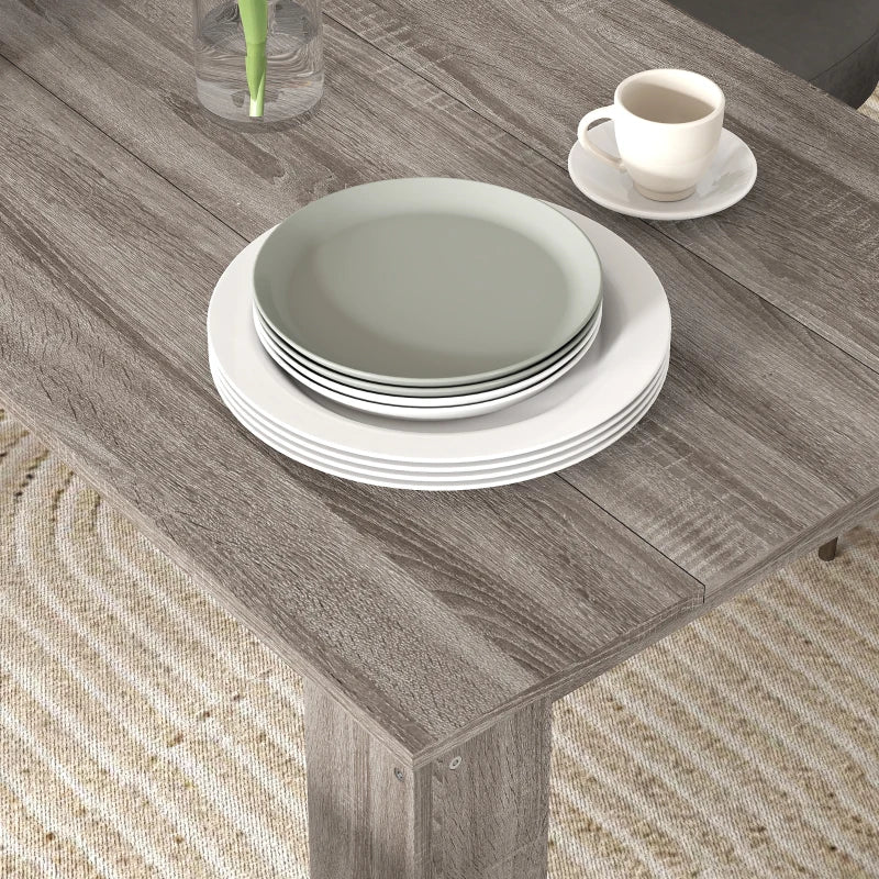 47" Kitchen Table for 4-6 People, Dining Table with Wood Effect for Dining Room, Light Grey