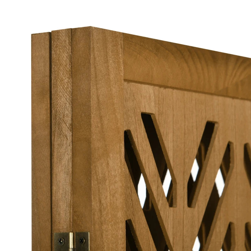 3 Panel Room Divider, 5.6ft Tall Wood Folding Privacy Screens, Freestanding Partition Wall Dividers, Light Brown
