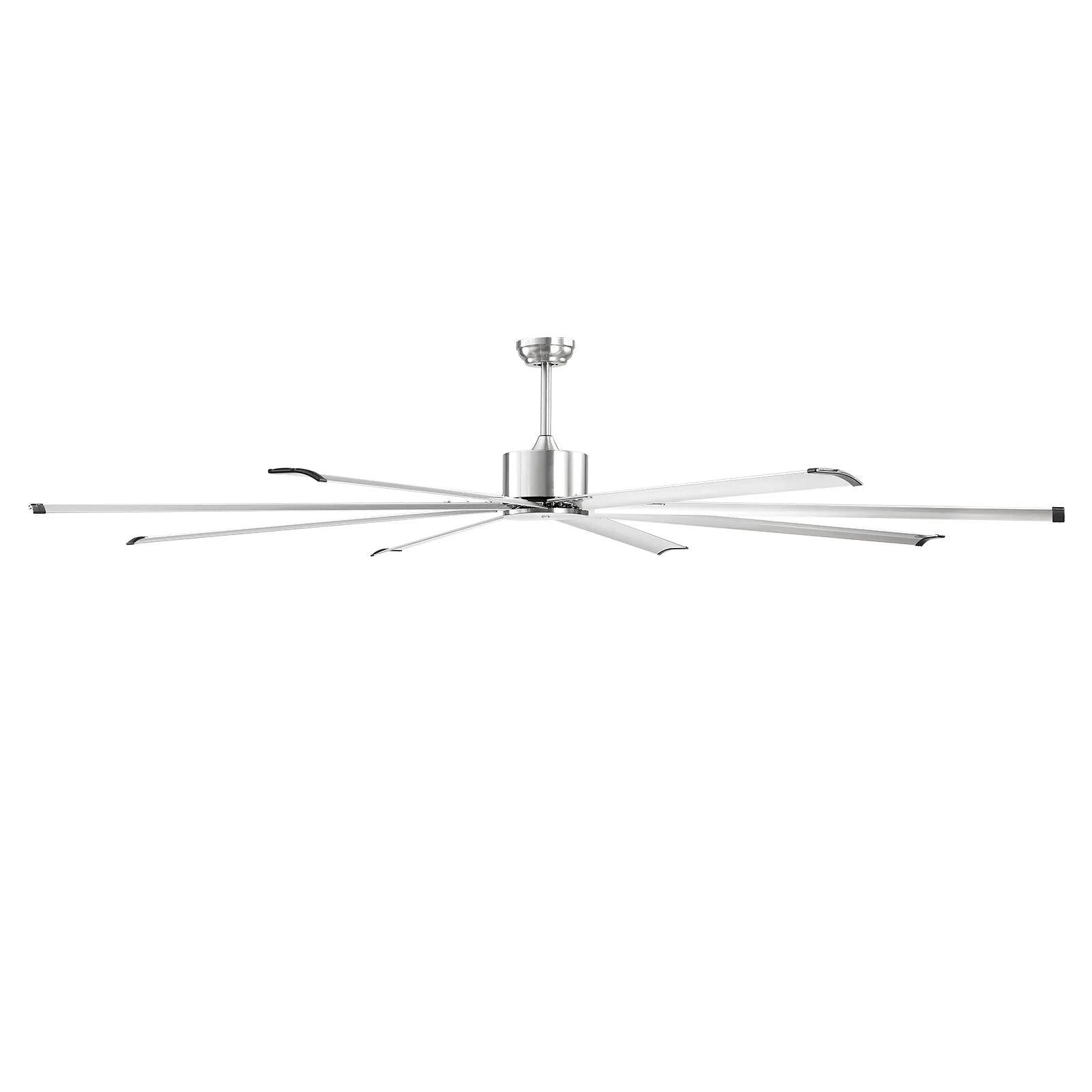 VEVOR 96" Aluminum Reversible Ceiling Fan No Light Remote Control Brushed Nickel