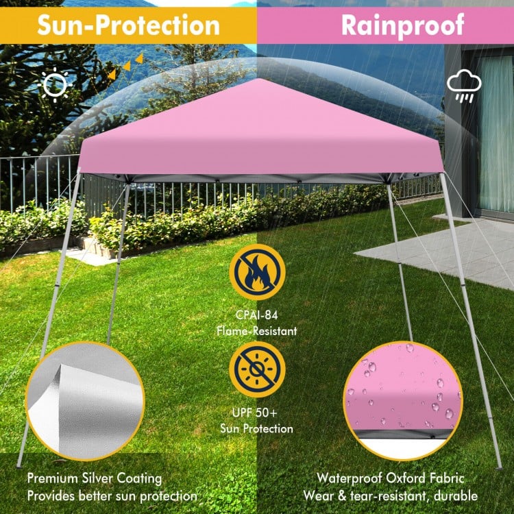 10 x 10 Feet Outdoor Instant Pop-up Canopy with Carrying Bag-Pink