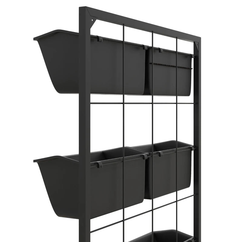 3-Tier Wall Planter with 6 Pots for Indoor and Outdoor Use, Hanging Plant Holder, Self Draining Wall Mounted Planter