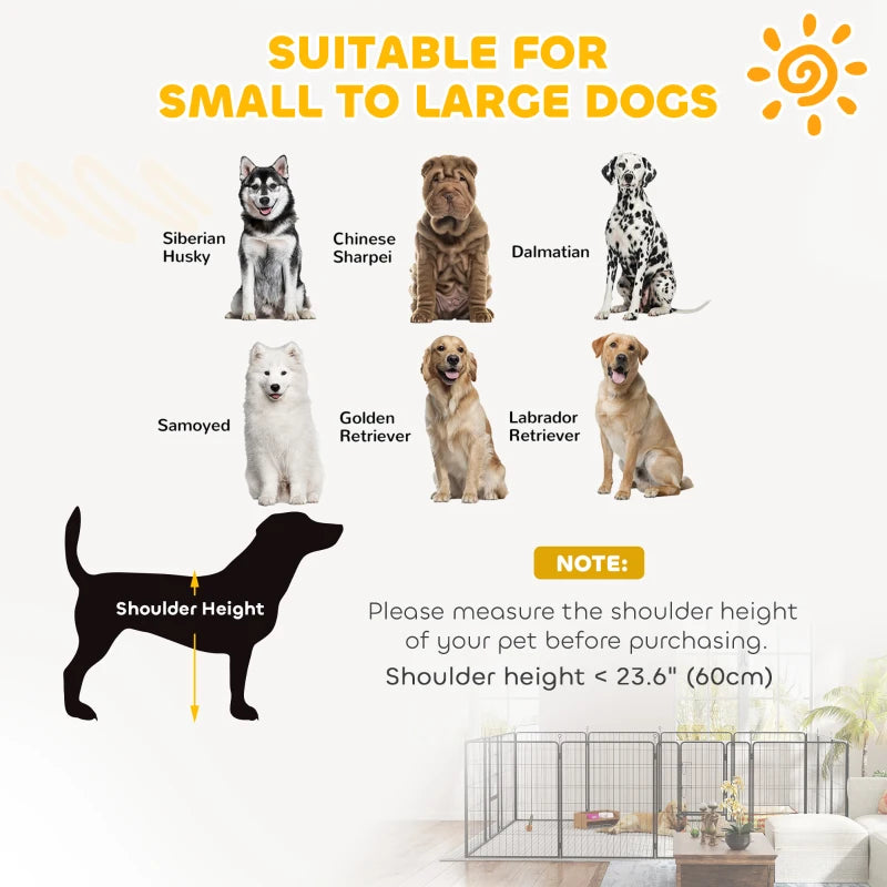 24 Panels 39" Height Heavy Duty Dog Playpen for Small Medium Large Dogs, Grey
