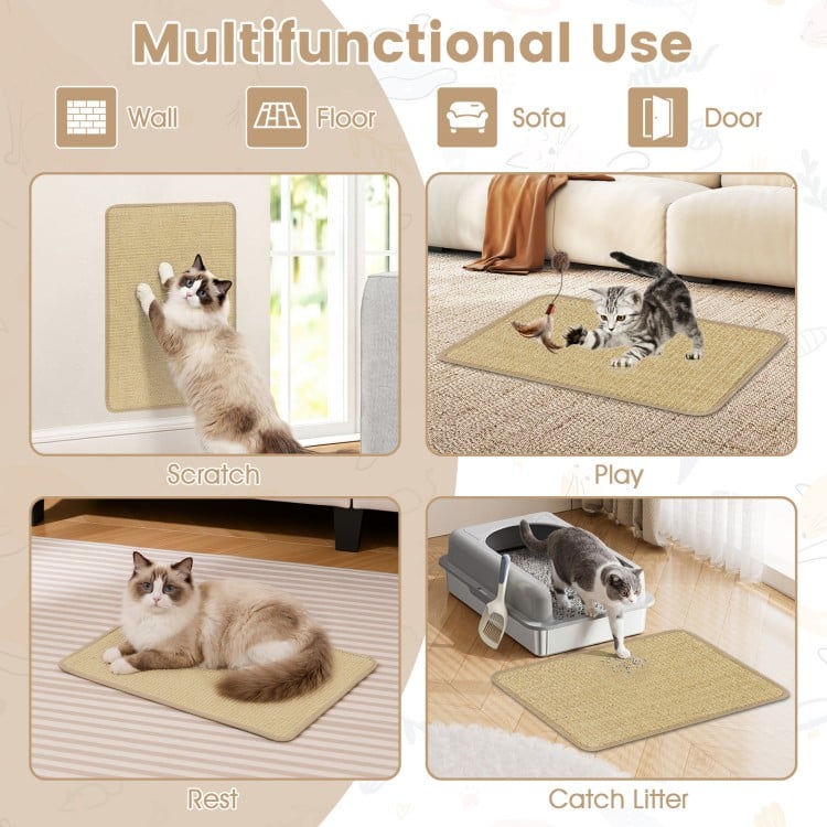 24 x 16 Inch 6-Piece Cat Scratcher Mat Set
