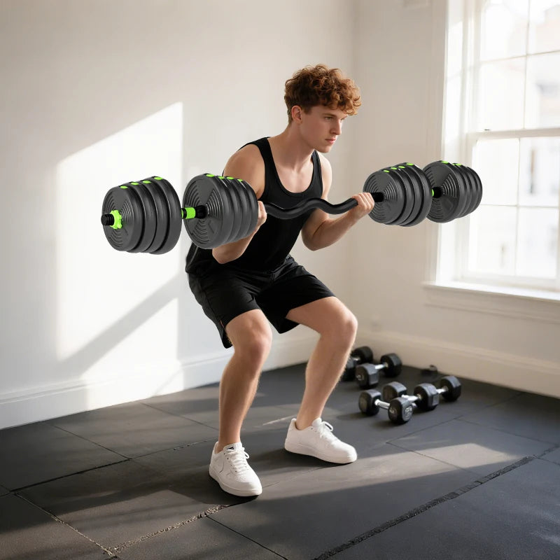 Soozier Adjustable Dumbbell Set, 3 in 1 Weights Dumbbells Set for Home Gym, 66lb Free Weights with Connector and Non-Slip Grip