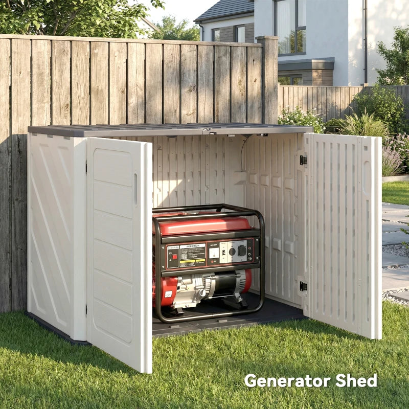 35 Cu.Ft Outdoor Storage Cabinet, Waterproof HDPE Outdoor Storage Shed with Lockable Doors and Openable Top