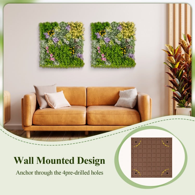 20" x 20" 3D Hanging Succulents with 10 Types of Mixed Faux Plants for Balcony Home