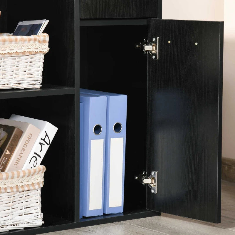 180° Rotating Home Office Corner Desk Storage Shelf Cabinet Black
