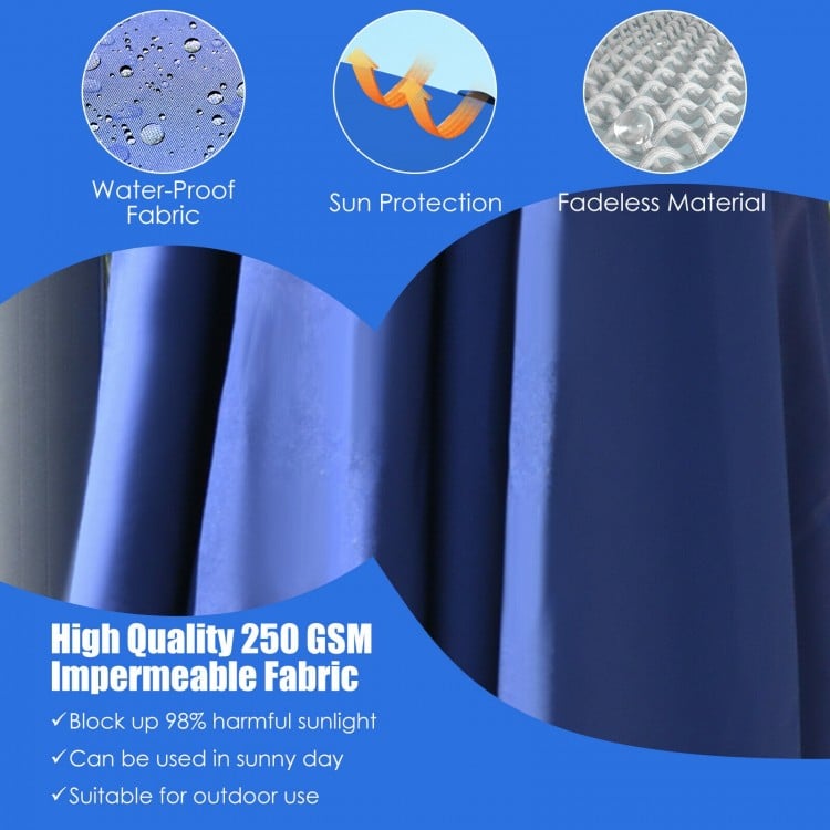 10 x13 Feet Rectangular Cantilever Umbrella with 360° Rotation Function-Navy