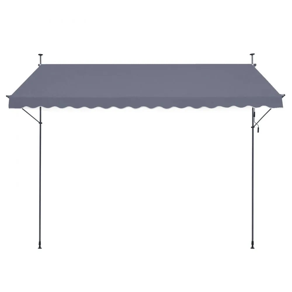 VEVOR 157x47" Patio Awning Retractable Awning Sunshade Shelter with Crank Handle