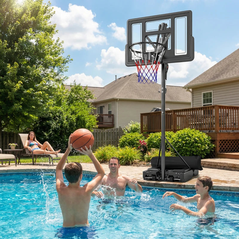 Soozier Basketball Hoop, 7.7 FT to 10 FT Adjustable, Portable Basketball Goal with 43'' Shatterproof Backboard,Fillable Base