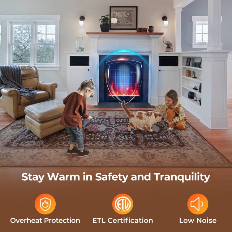 18 Inch Electric Fireplace Insert Fireplace Heater with Overheat Protection