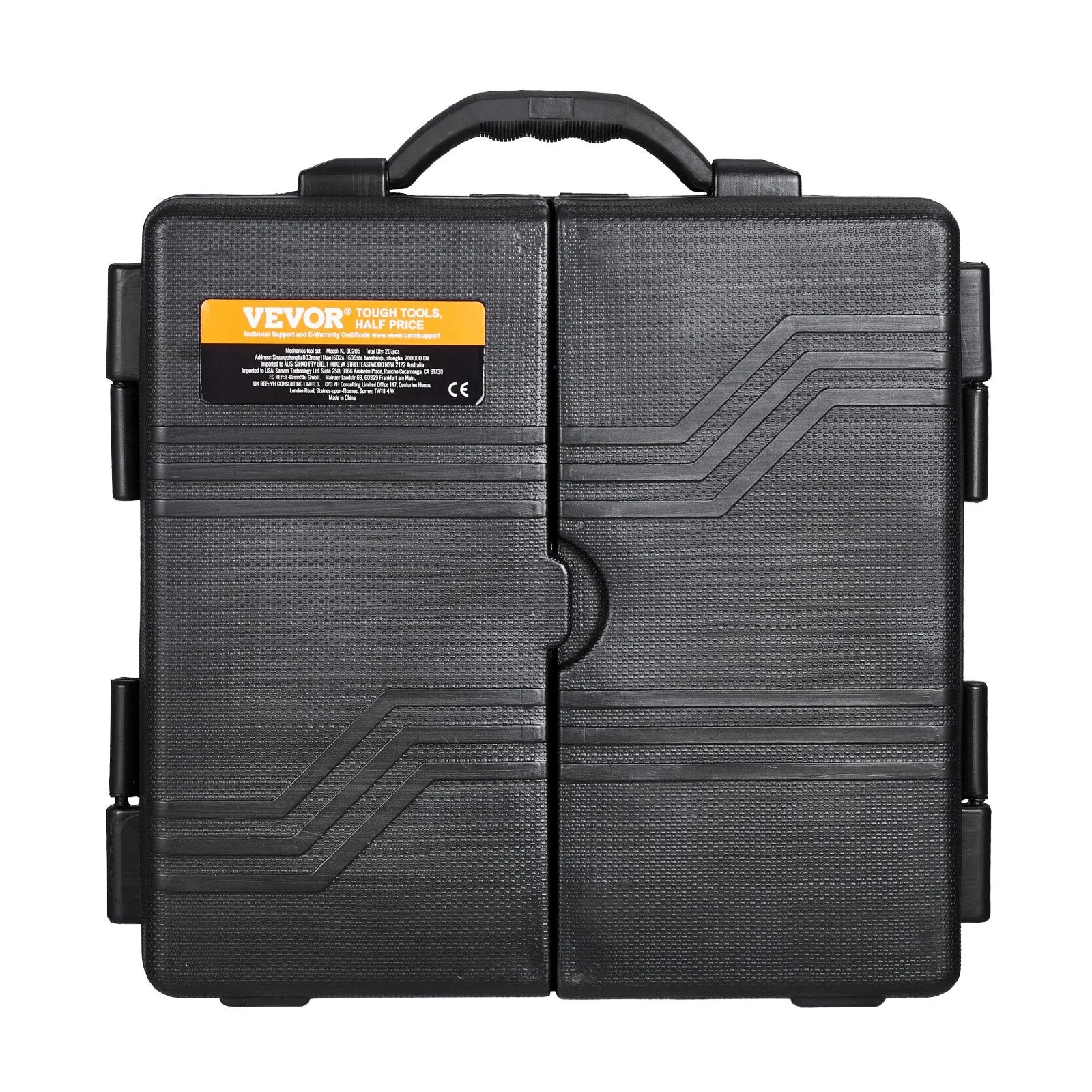 VEVOR 207-Piece Mechanics Tool Set 1/4" 3/8" 1/2" Drive Sockets SAE and Metric