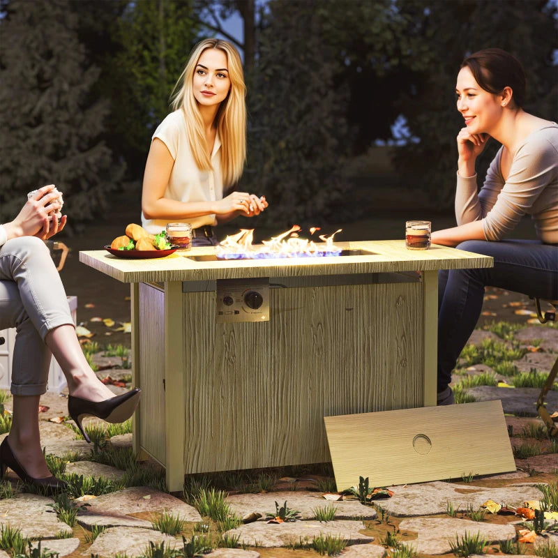 43" Propane Fire Pit Table 50,000 BTU Outdoor Gas Fire Table with Waterproof Cover