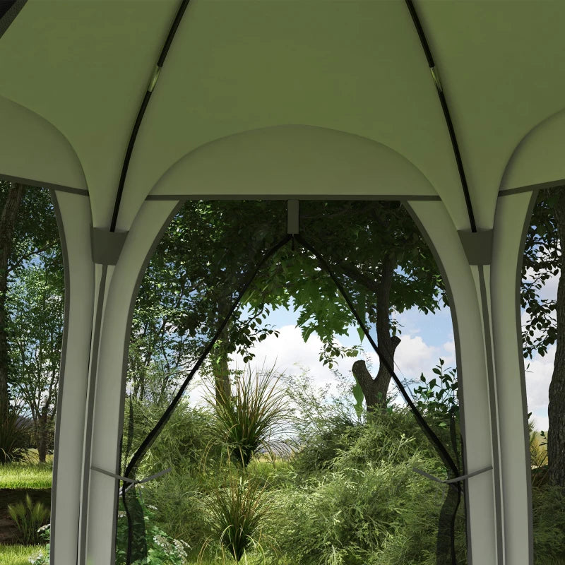 11' x 11.5' Screen Tent, Pop Up Camping Gazebo with Portable Carry Bag and 2 Doors, Grey