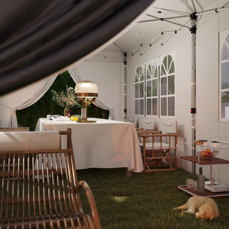 20x10 Pop Up Canopy with 6 Removable Sidewall, Carry Bag and 6 Sand Bags, Height Adjustable Instant Sun Shelter, Grey