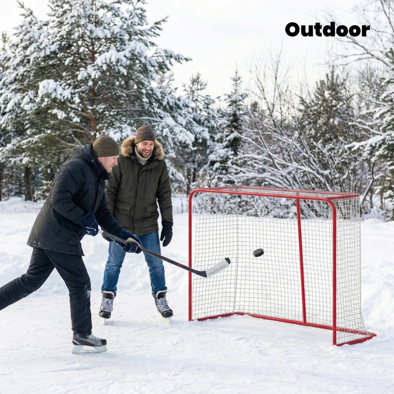 Soozier 5' x 4' Mini Hockey Goal, Easy Setup Hockey Net with Metal Frame, Lightweight & Portable